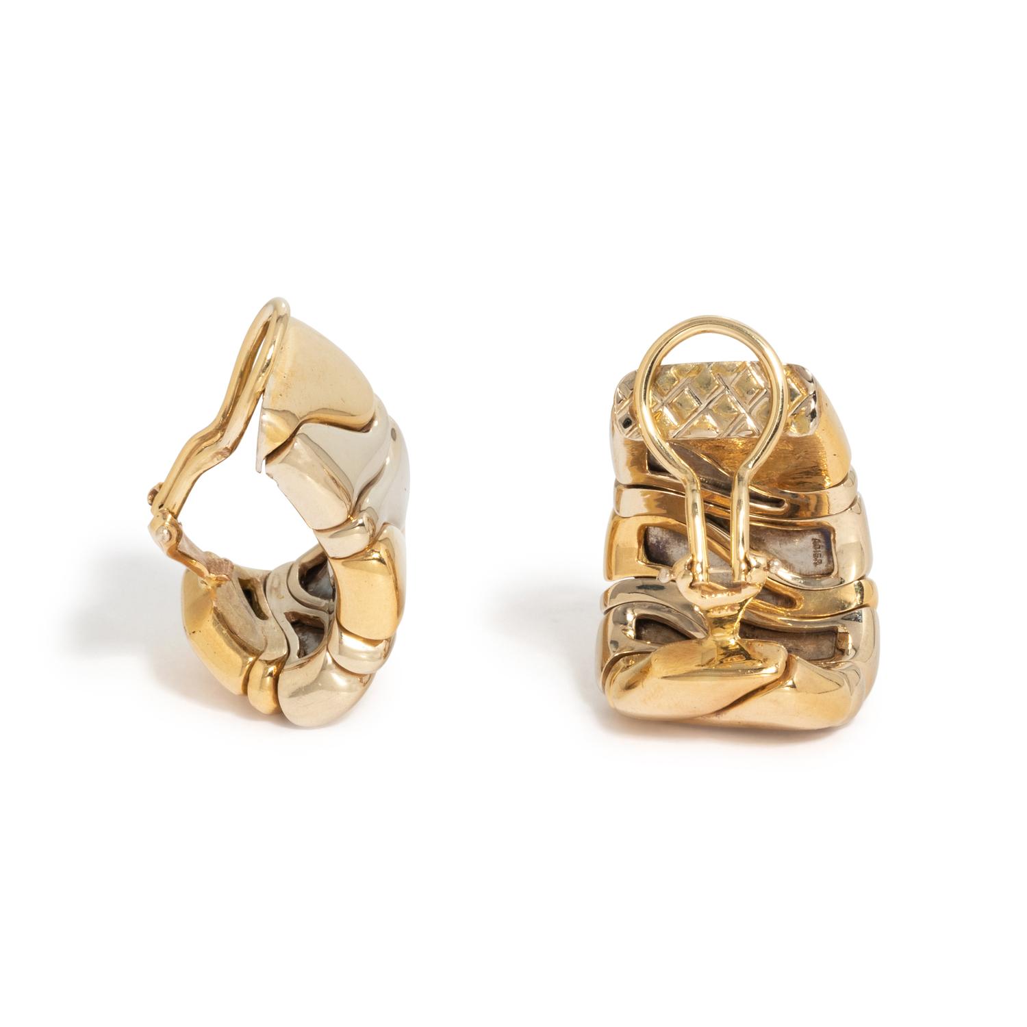 BICOLOR GOLD AND STEEL EARCLIPS
