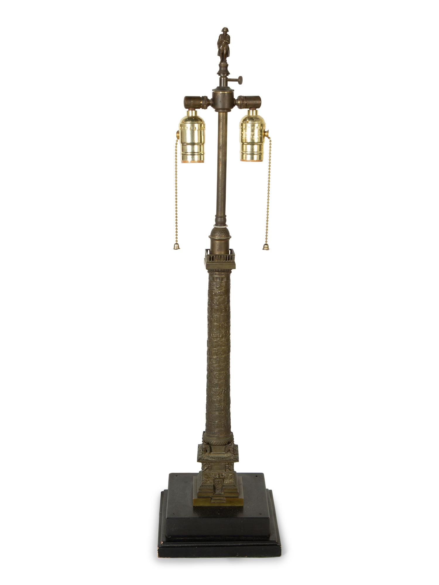 A Grand Tour Bronze Vendôme Column Mounted as a Lamp