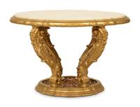 An Italian Rococo Style Giltwood Low Table with Onyx Top — 20TH CENTURY