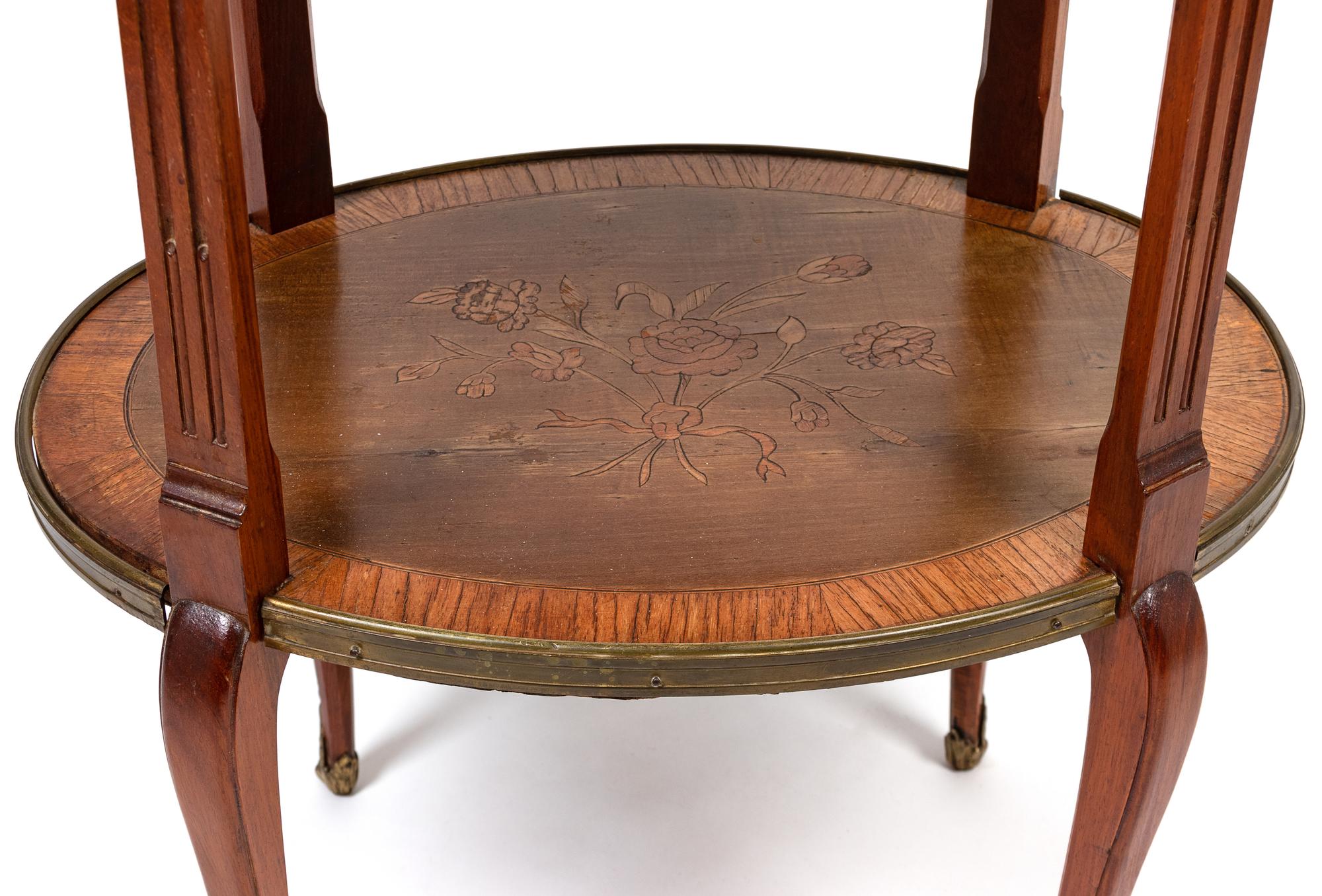 A Napoleon III Bronze-Mounted Marble Top Table en Chiffonier