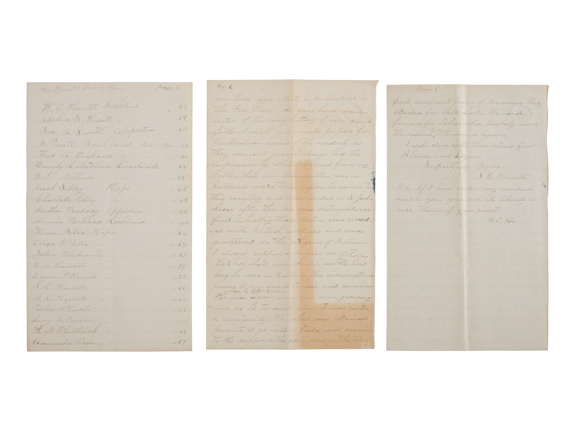 [CIVIL WAR]. Hewett brothers of Maine Civil War archive incl. CDVs and correspondence.