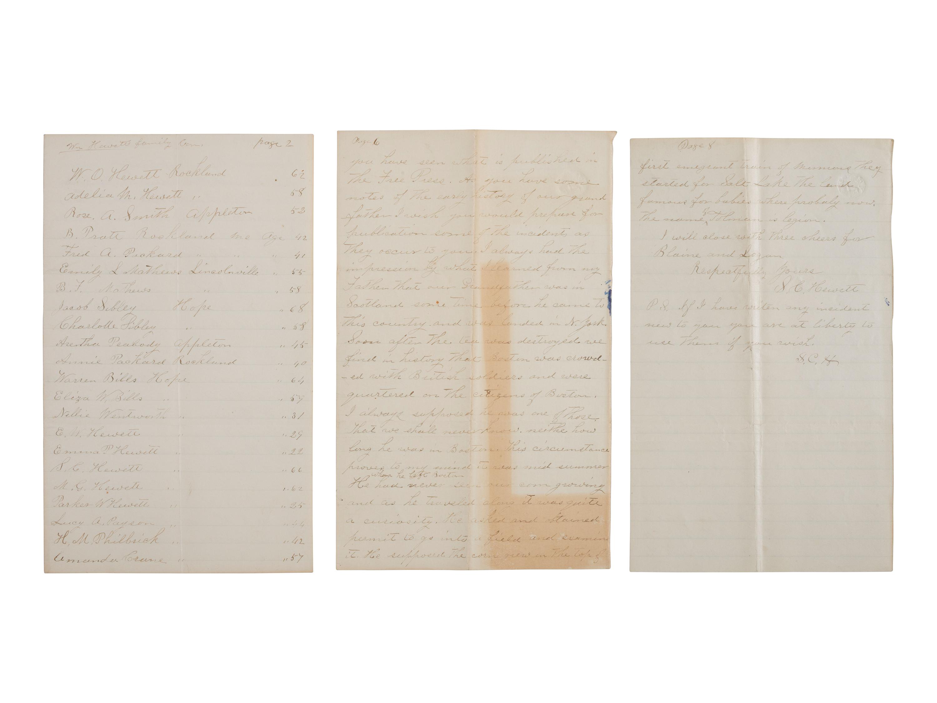 [CIVIL WAR]. Hewett brothers of Maine Civil War archive incl. CDVs and correspondence.