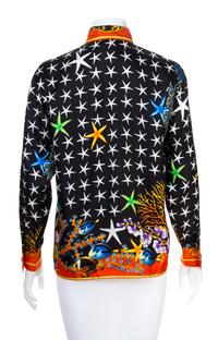 A Gianni Versace Silk Print Shirt, Size 38.