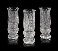Three Thomas Cooke for Waterford Cut Glass Vases