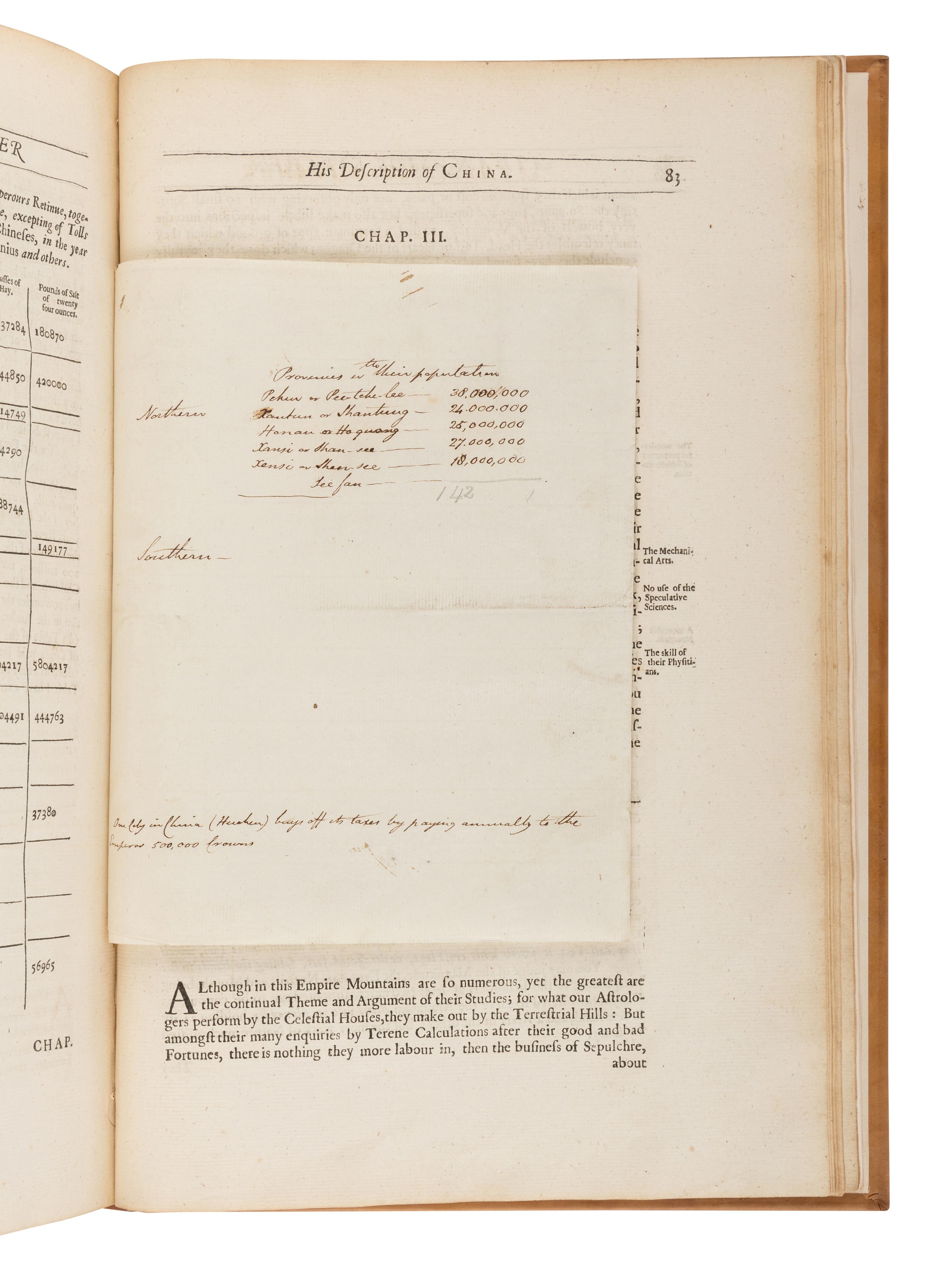 OGILBY, John (1600-1676), translator. NIEUHOFF, Jan (1640-1672). An Embassy from the East-India Company of the United Provinces, to the Grand Tartar Cham Emperour of China . London: John Macock, 1669.