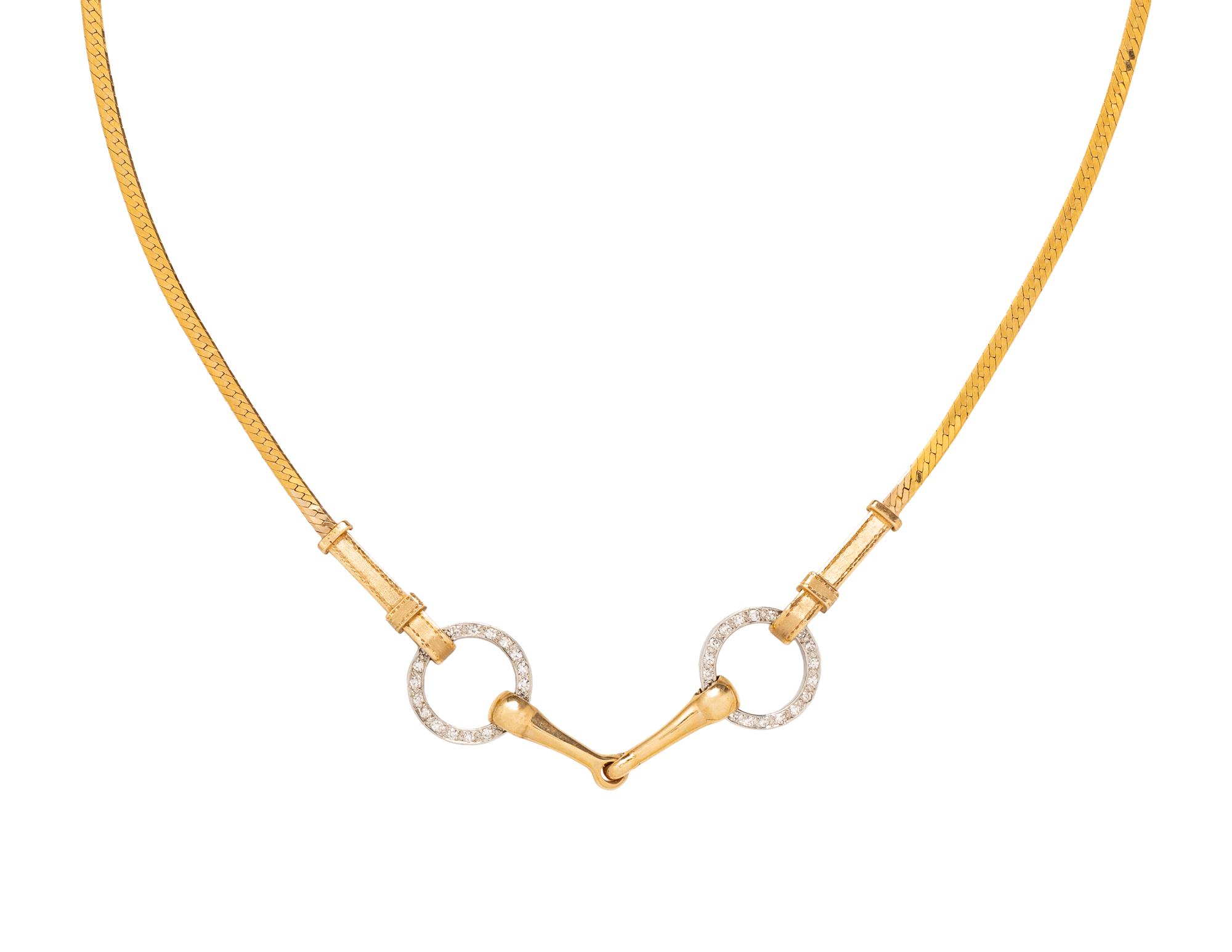 SUZANN FIEDLER, BICOLOR GOLD AND DIAMOND 'BIT OF CLASS' NECKLACE