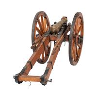 William Muese Made Scale Replica of a British Bronze "Grasshopper" Field Piece on Carriage