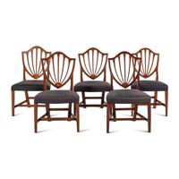 An Assembled Set of Five Mahogany Dining Chairs