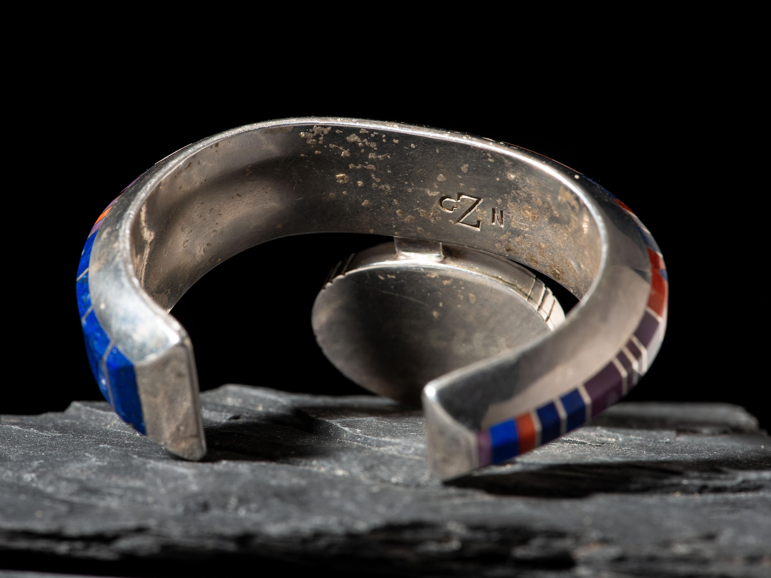 Sterling Silver and Mosaic Inlay Cuff Bracelet