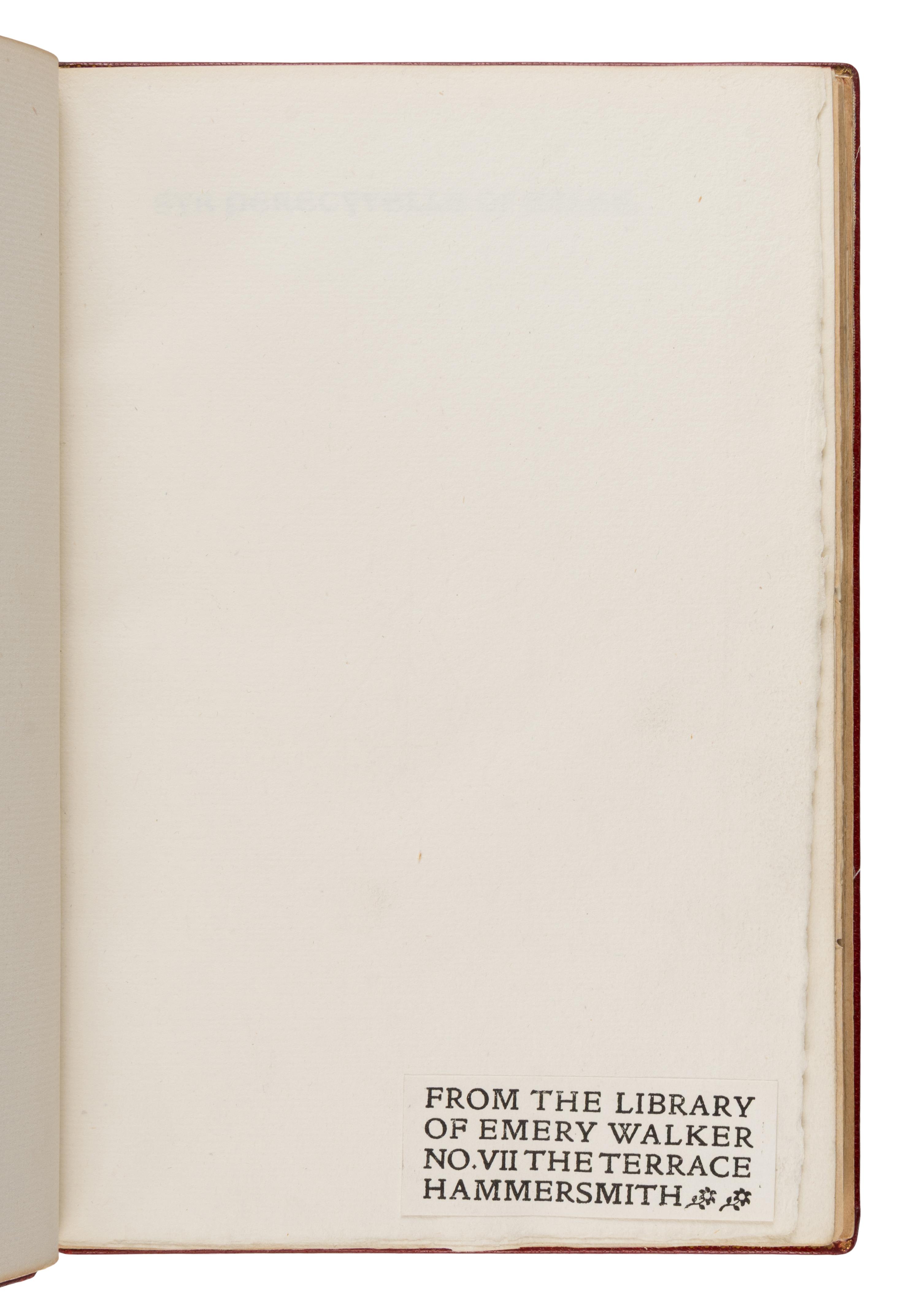 [Fine Press - Kelmscott Press]. Ellis, Frederick Startridge (1830-1901), editor. Syr Perecyvelle of Gales. Hammersmith: The Kelmscott Press, 1895.