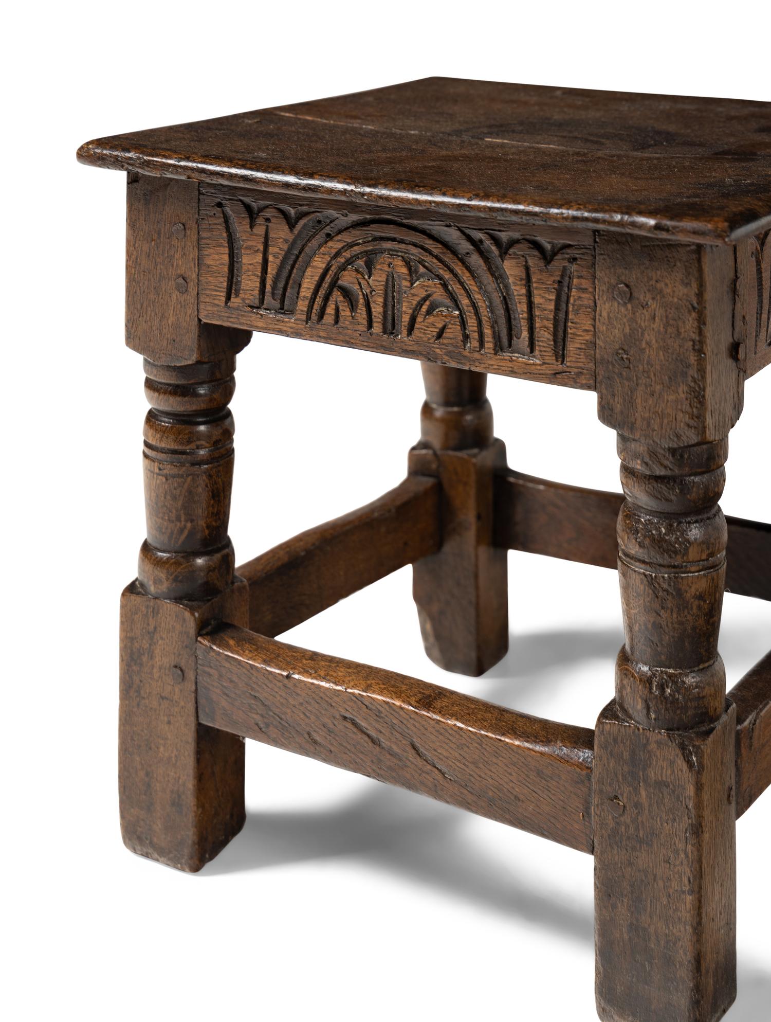 A Charles II Oak Child's Joint Stool