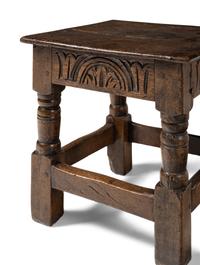 A Charles II Oak Child's Joint Stool
