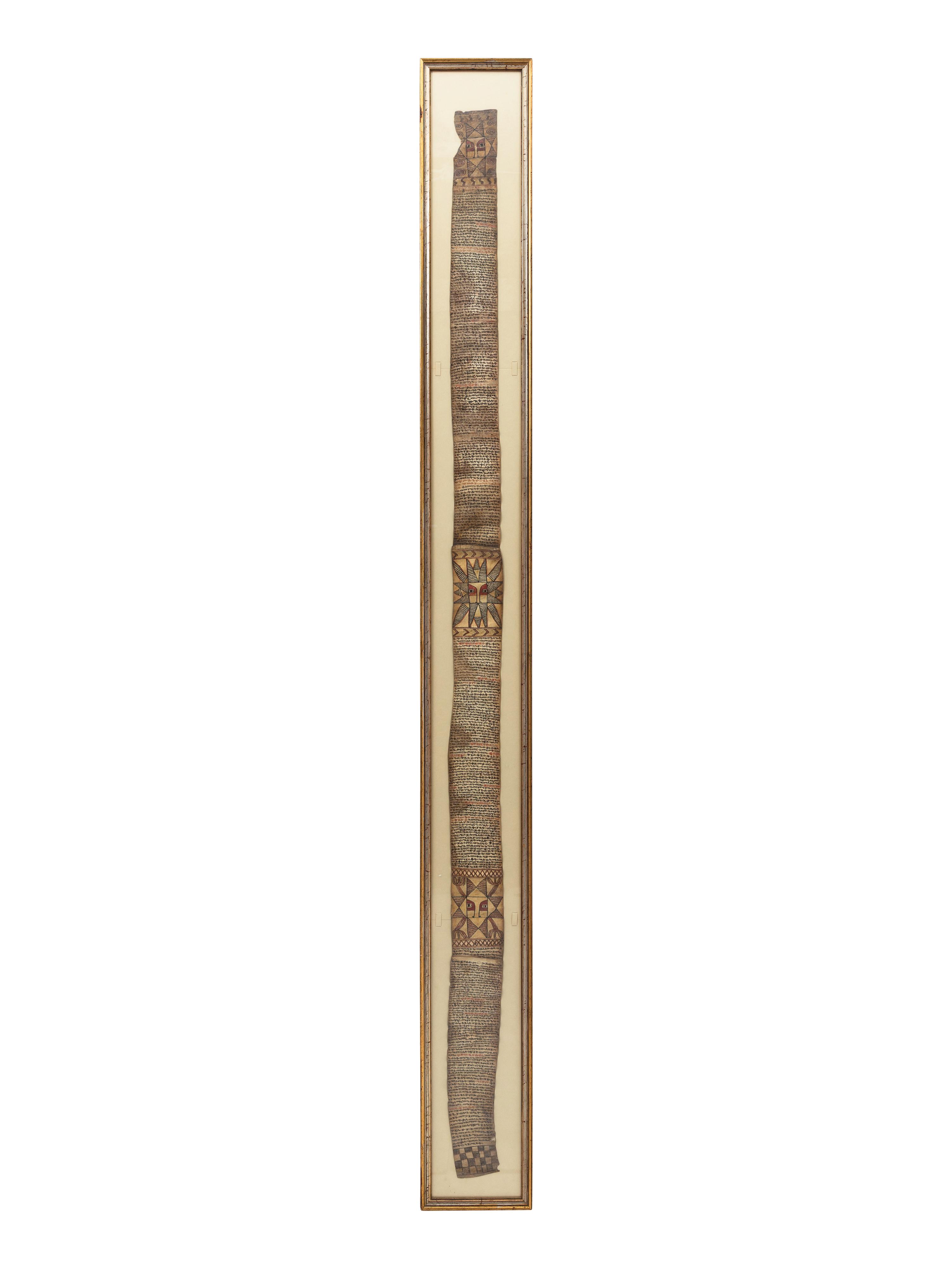An Ethiopian Parchment Prayer Scroll or Manuscript Fragment