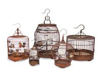 Five Chinese Bird Cages, 20th Century