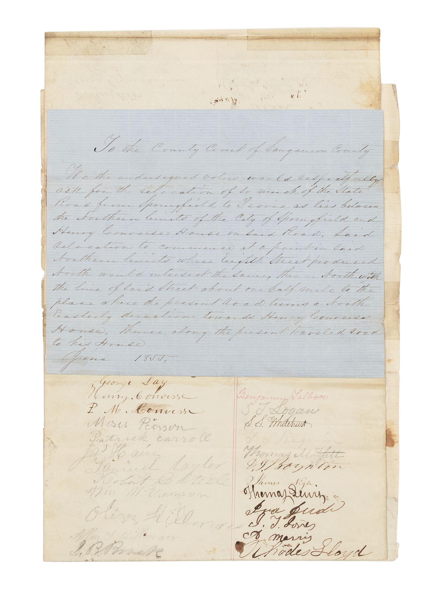 [Presidential] Lincoln, Abraham. Manuscript Document, signed