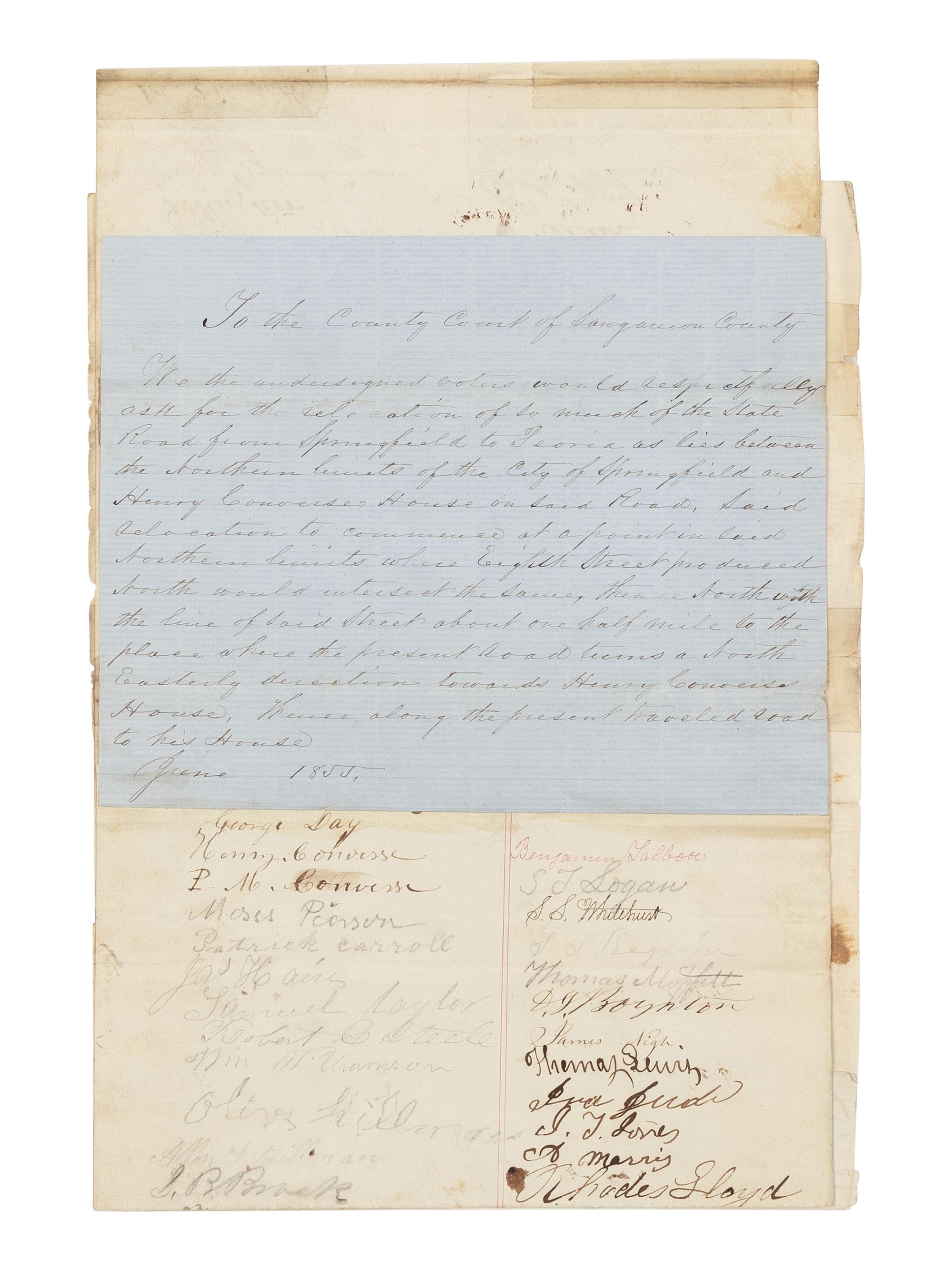 [Presidential] Lincoln, Abraham. Manuscript Document, signed