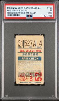 A July 24, 1983 New York Yankees vs. Kansas City Royals George Brett Pine Tar Game Original Ticket Stub (PSA 1)