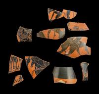 14 Attic Black-Figured Vase Fragments