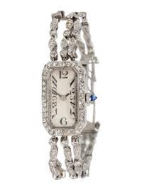 ART DECO, PLATINUM AND DIAMOND WATCH
