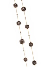 YELLOW GOLD, GREY SAPPHIRE AND DIAMOND NECKLACE