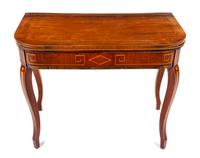 A Continental Mahogany Flip-Top Table Height 28 1/2 x width 36 x depth 17 1/2 inches. — 19TH CENTURY