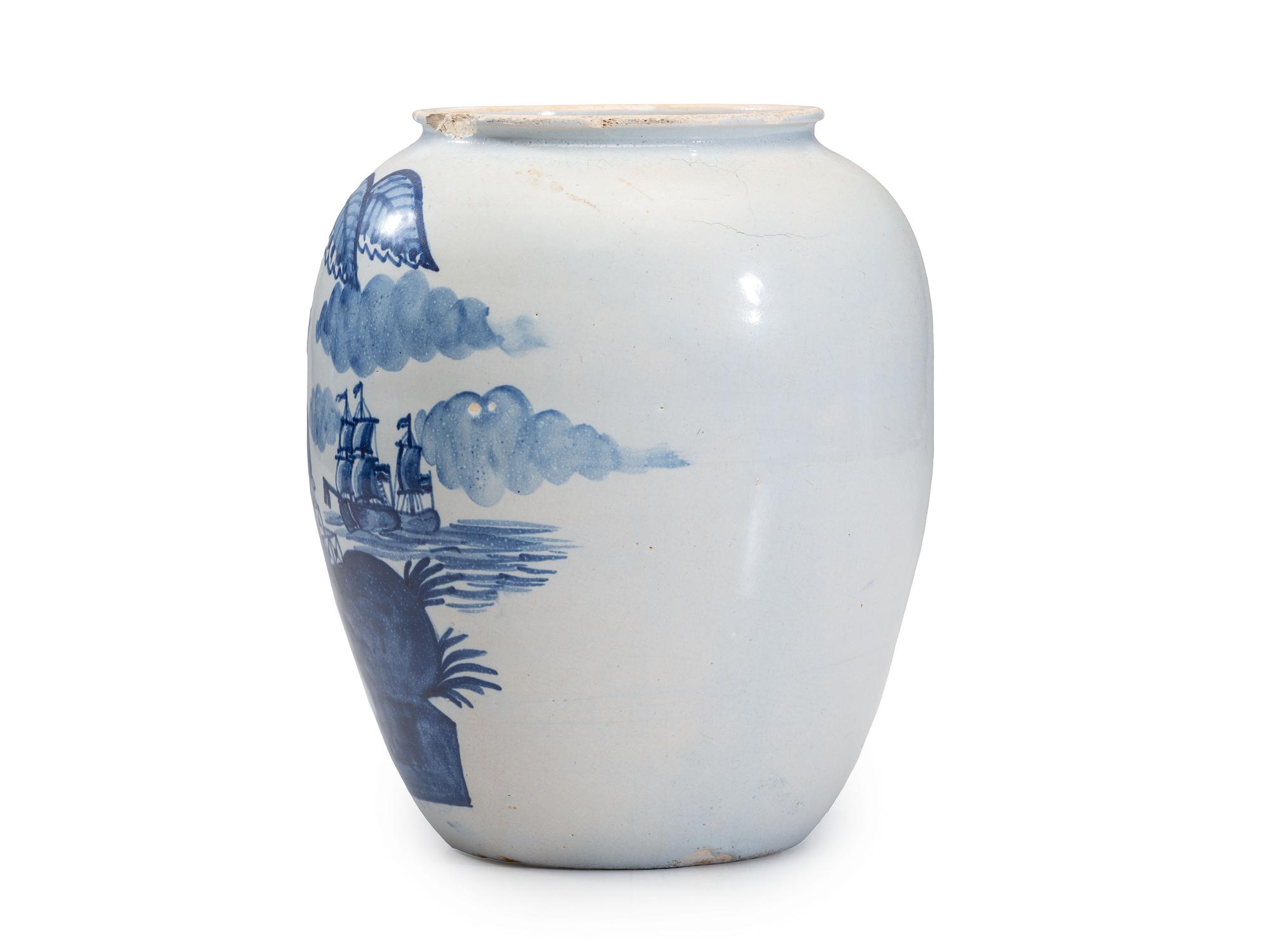A Delftware Tobacco Jar