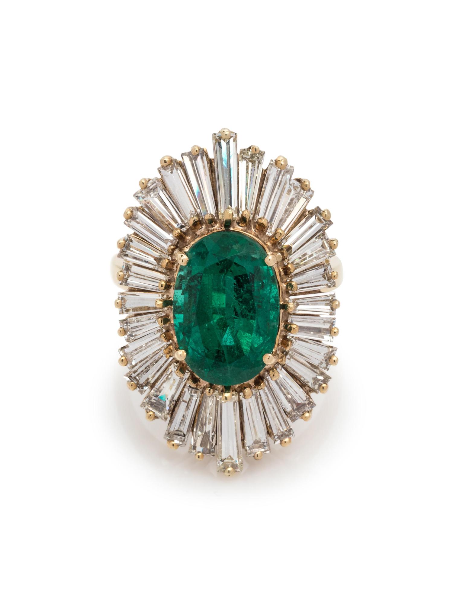 Emerald and Diamond Ring