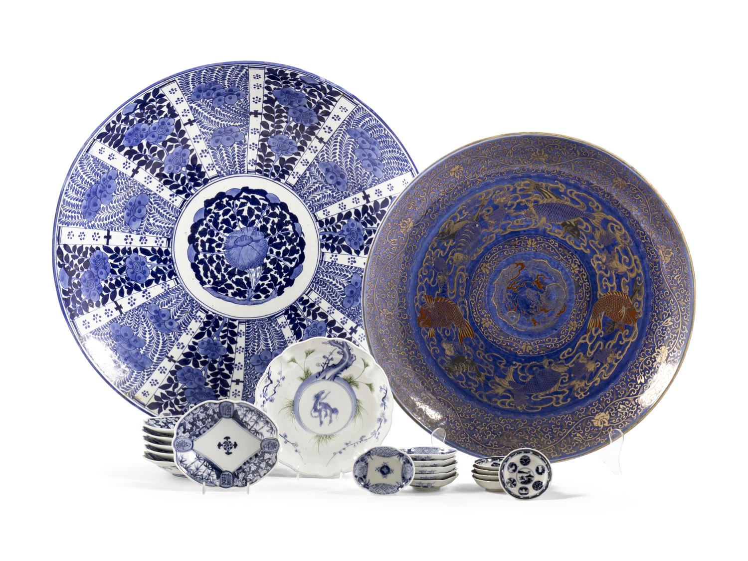 20 Japanese Blue and White Porcelain Plates