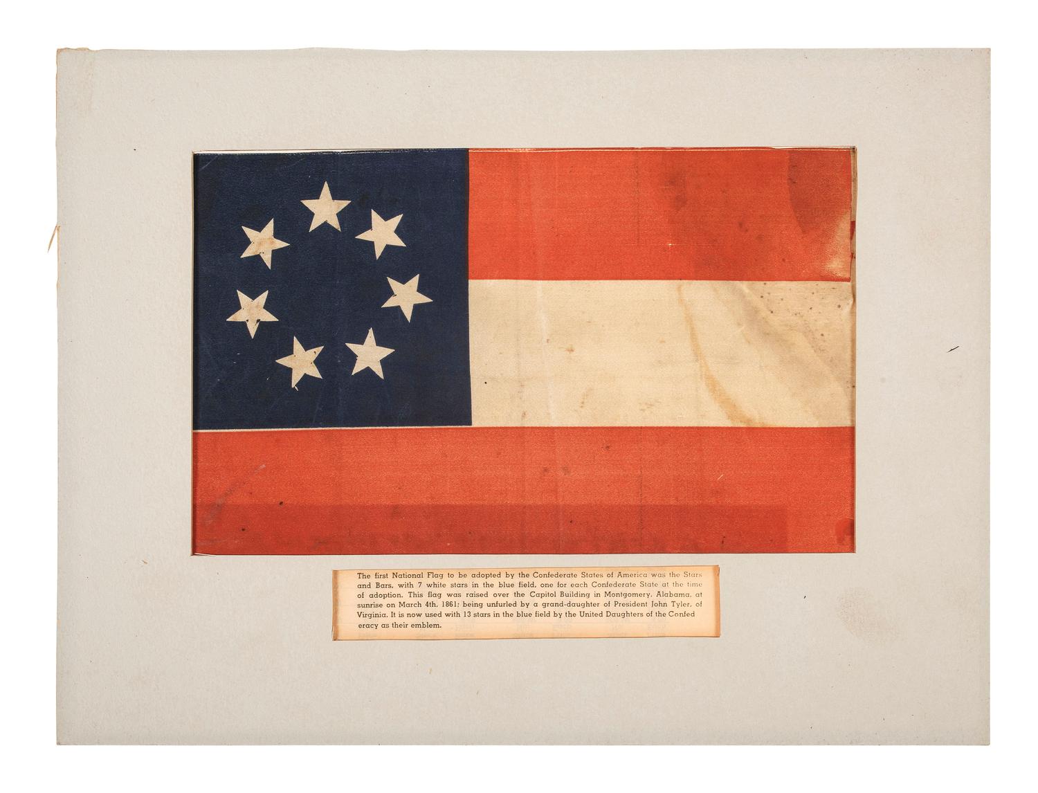 [CIVIL WAR]. Confederate First National flag. Ca 1880s-early 1900s.