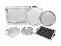 A Group of Six Silver-Plate Serving Trays