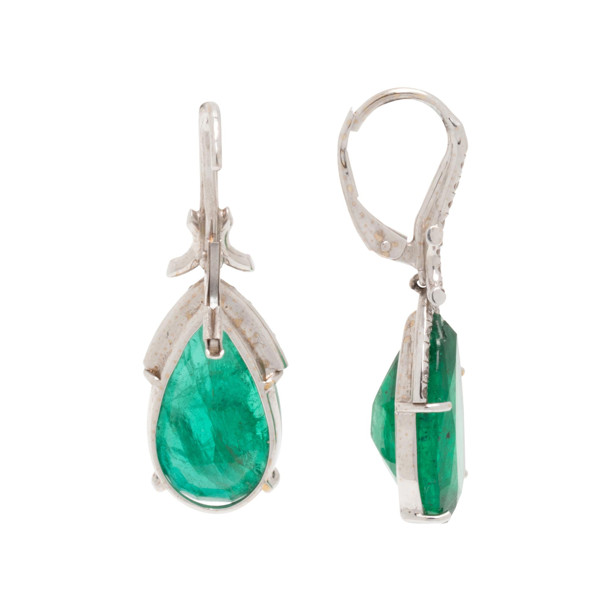 EMERALD AND DIAMOND EARRINGS