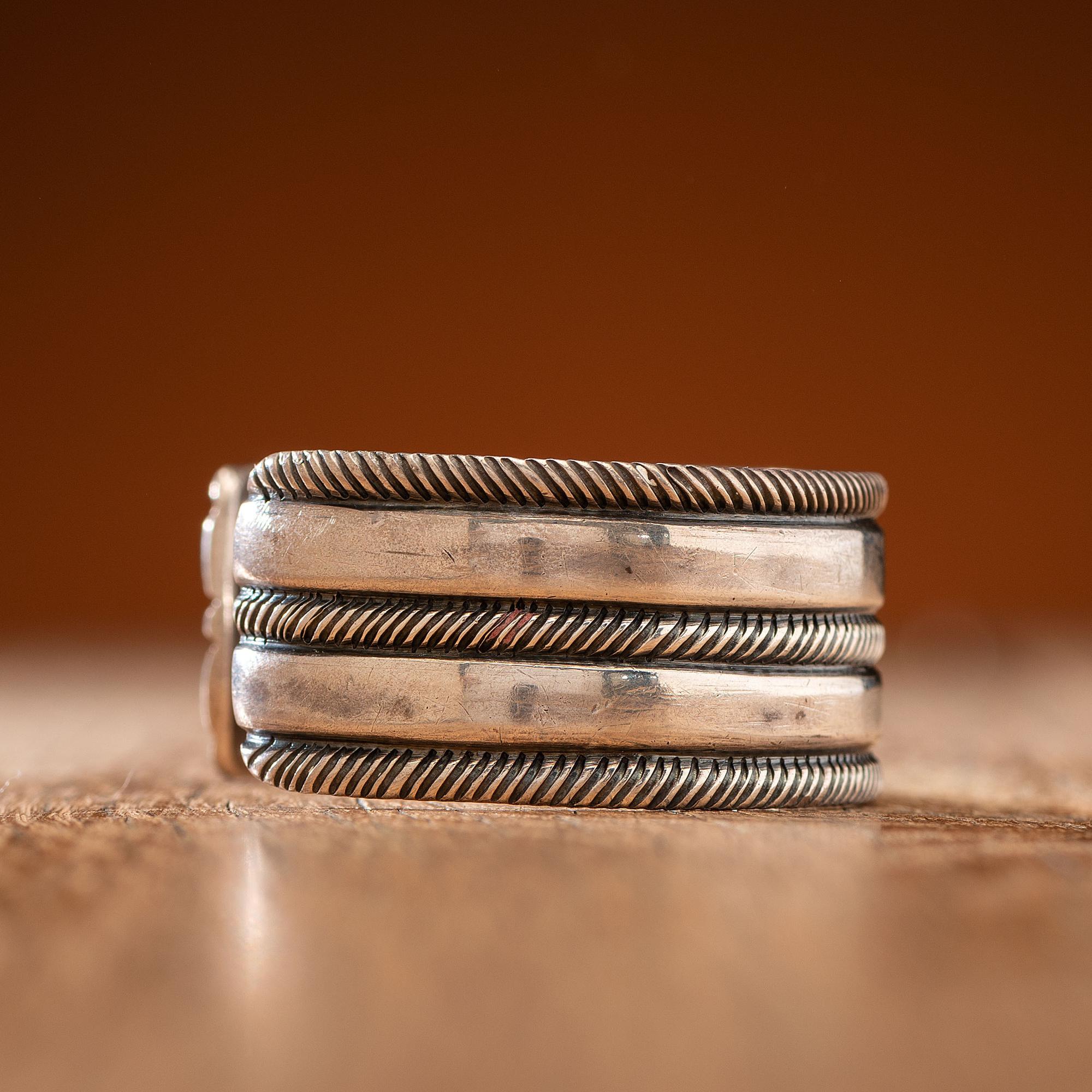 Navajo Arts and Crafts Guild Silver Cuff Bracelet
