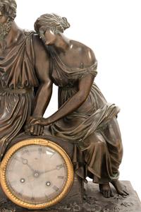 A French Bronze and Marble Figural Clock