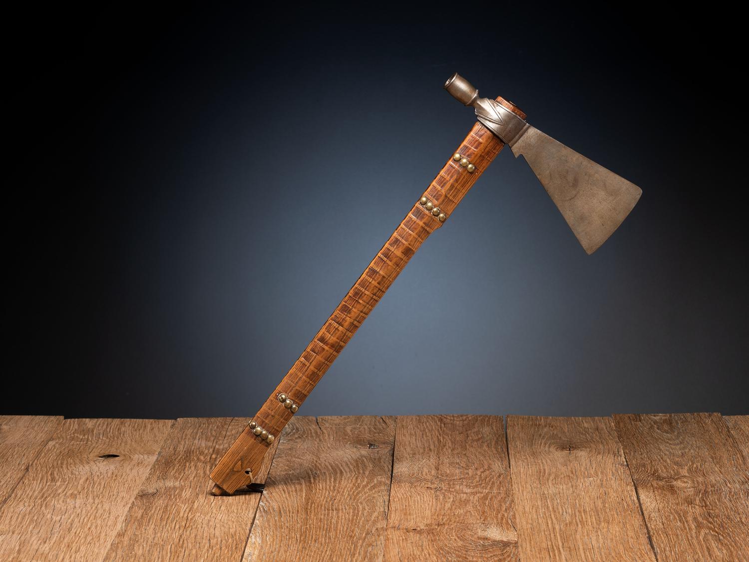 Northern Plains Pipe Tomahawk, with Horse Track Decorations