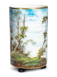 An English Painted Porcelain Vase Attributed to Minton