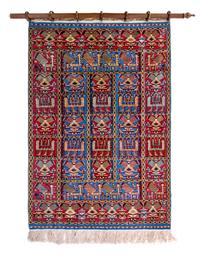 A Verneh Silk Rug 3 feet 4 inches x 4 feet 8 inches. — SECOND HALF 20TH CENTURY