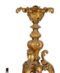 A Gilt Bronze Rococo Style Fourteen-Light Chandelier