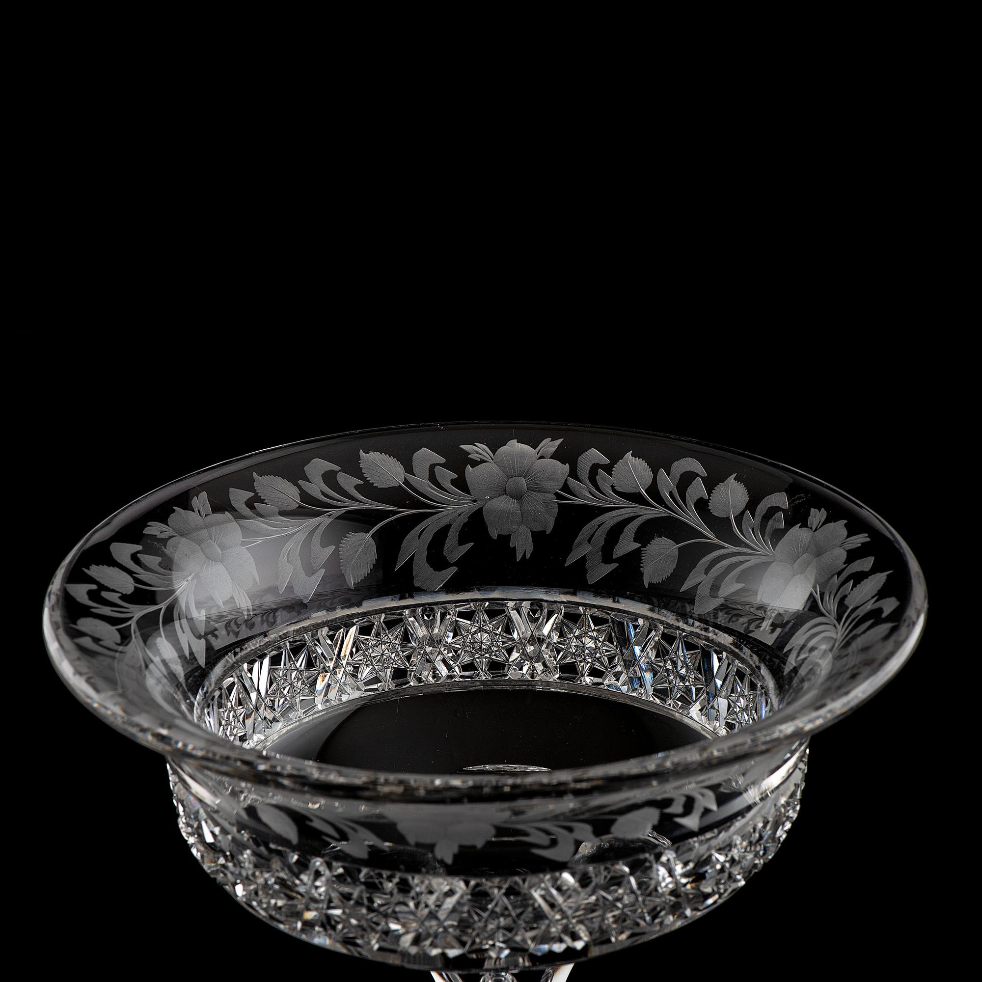 A Tuthill Intaglio and Brilliant-Cut Glass Compote