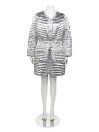 Courrèges Metallic Quilted Coat, 1980-90s