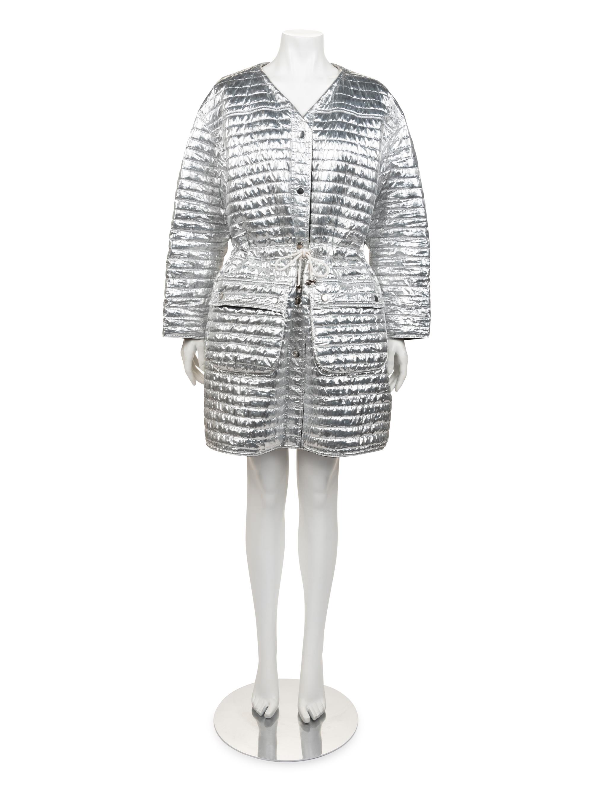 Courrèges Metallic Quilted Coat, 1980-90s
