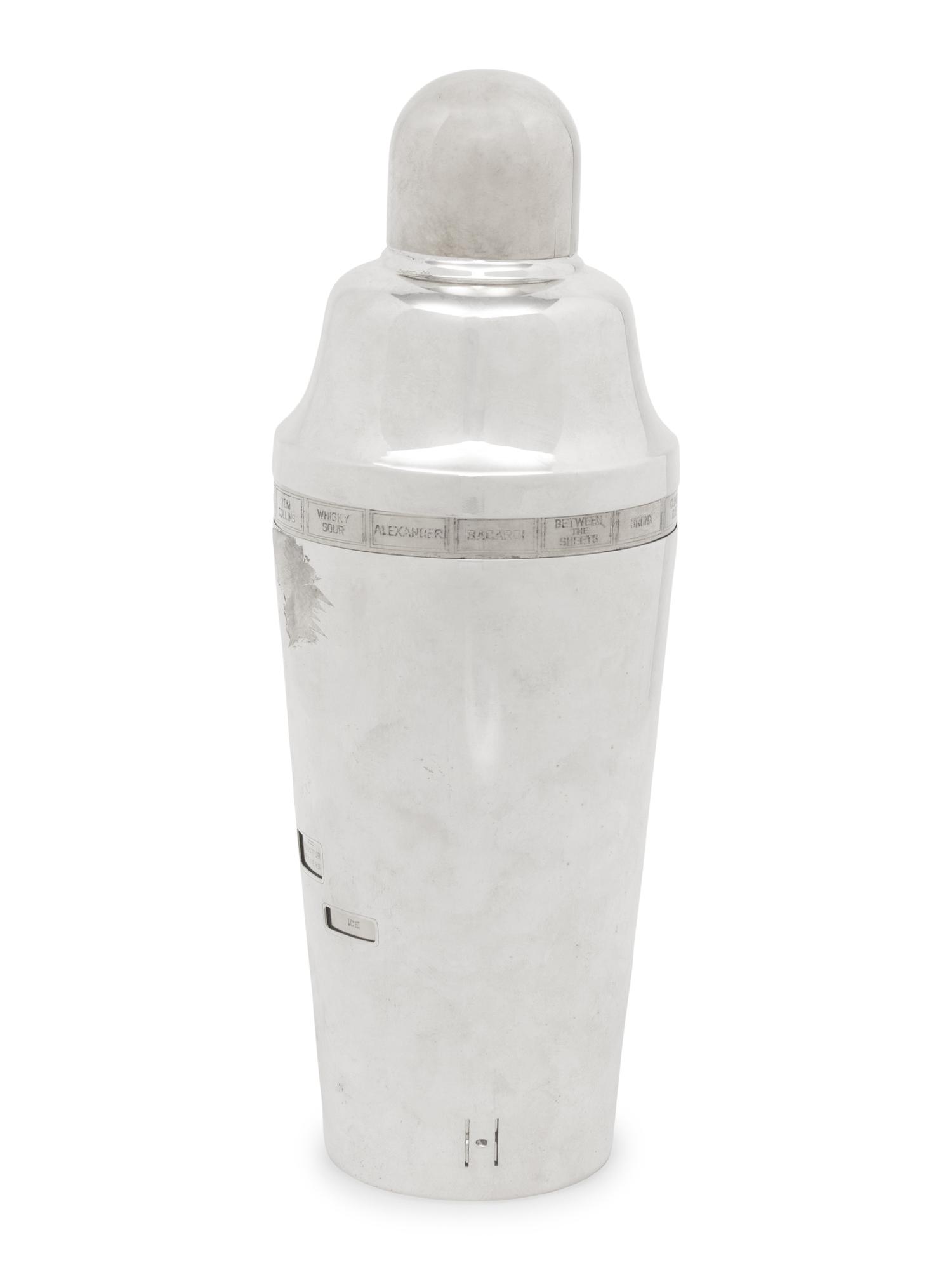 A Napier "Tells-You-How" Cocktail Shaker