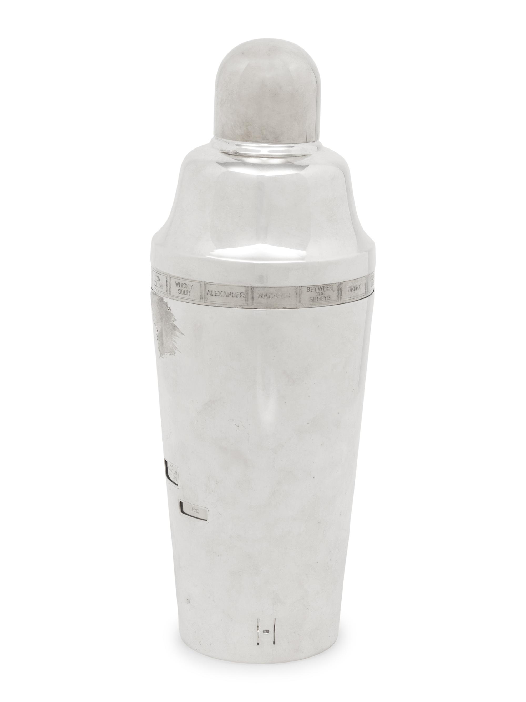 A Napier "Tells-You-How" Cocktail Shaker