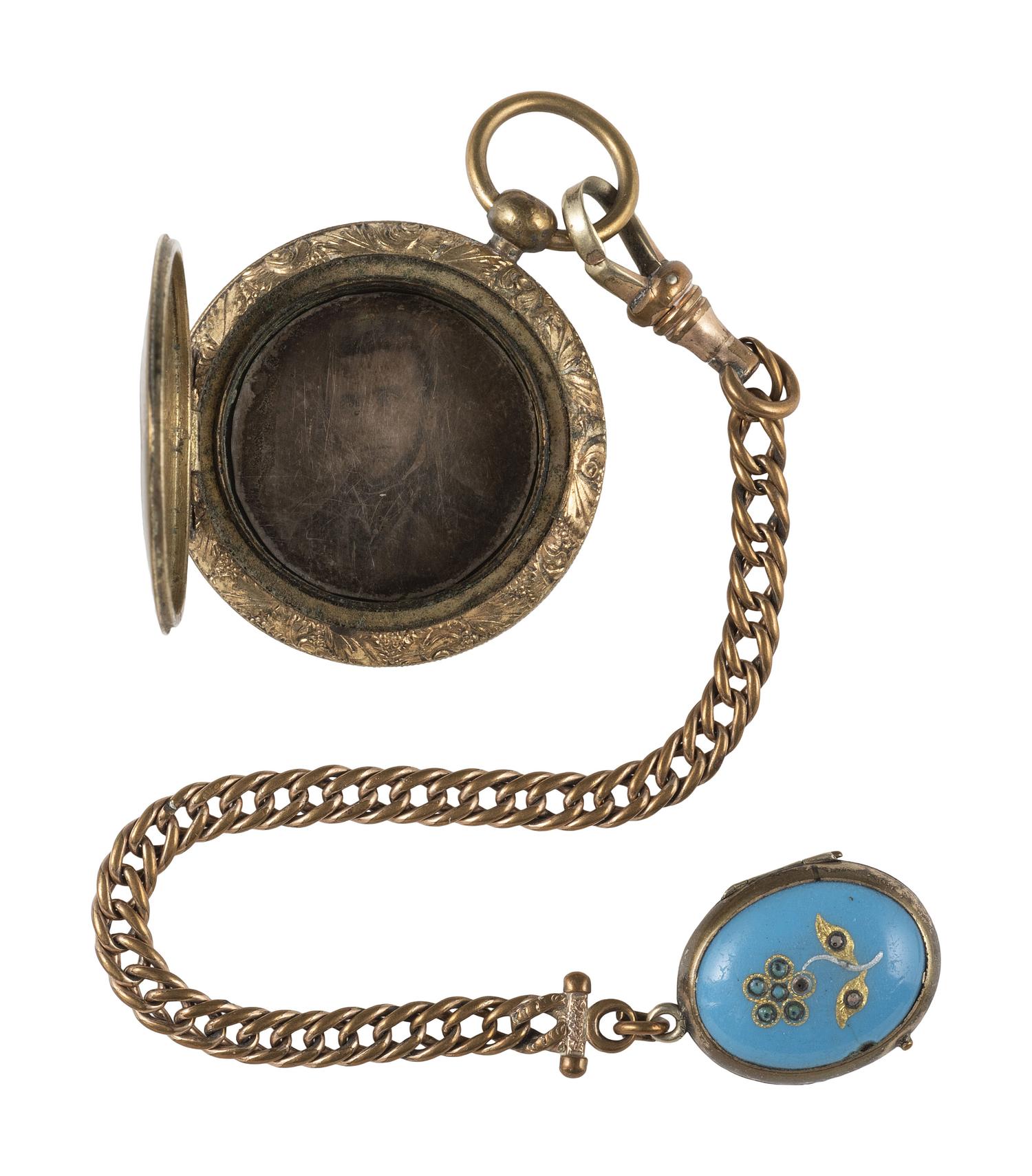 [EARLY PHOTOGRAPHY]. 11 lockets containing daguerreotypes and tintypes.