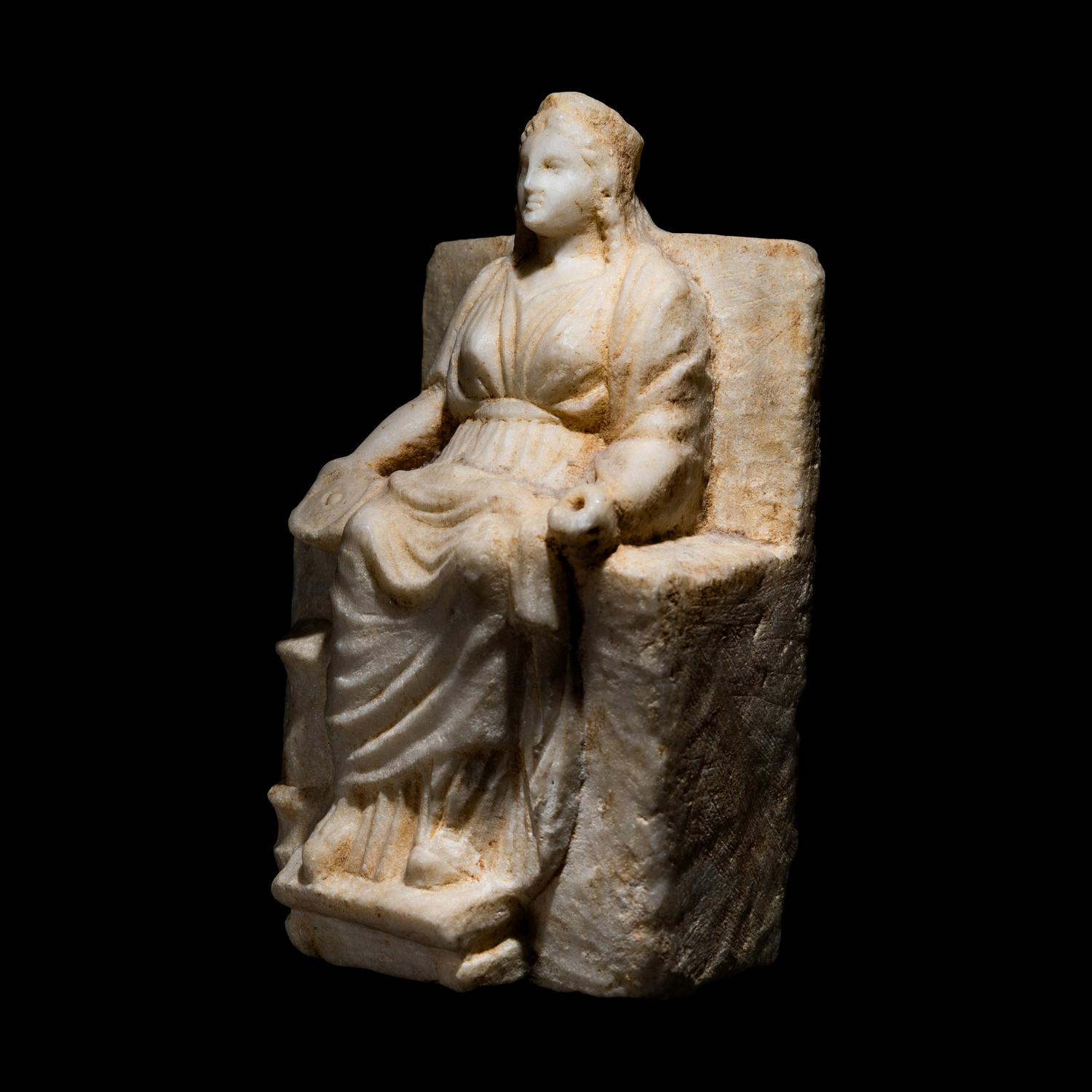 A Roman Marble Seated Cybele