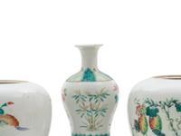 Six Chinese Famille Rose 'Flowers and Butterflies' Porcelain Articles