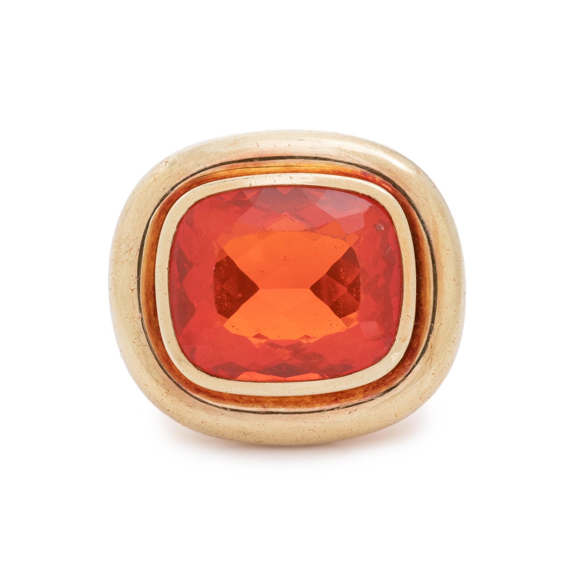 TIFFANY & CO., PALOMA PICASSO, YELLOW GOLD AND FIRE OPAL RING