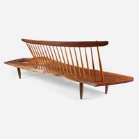 George Nakashima Exceptional English Walnut "Conoid" Bench, New Hope, Pennsylvania, 1968