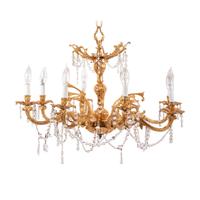 A Louis XV Style Gilt Metal and Cut-Glass Eight-Light Chandelier