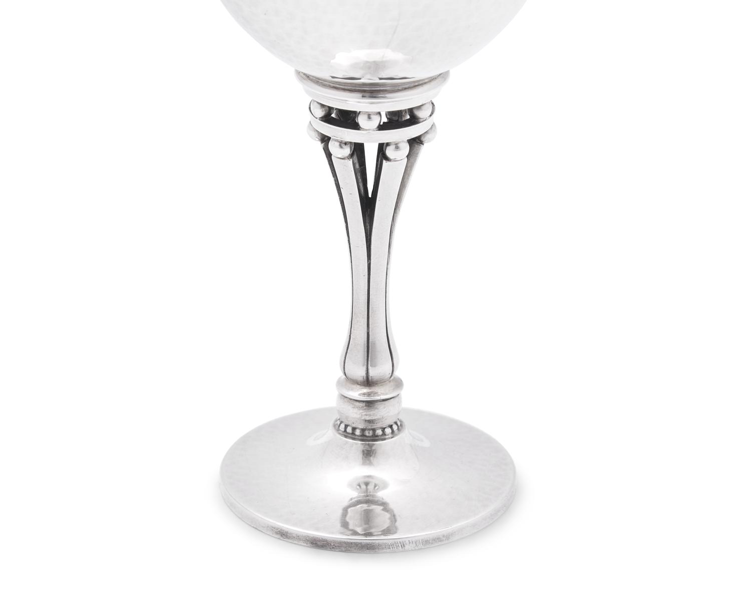 A Set of Twelve Harald Nielsen Designed Georg Jensen Silver Goblets