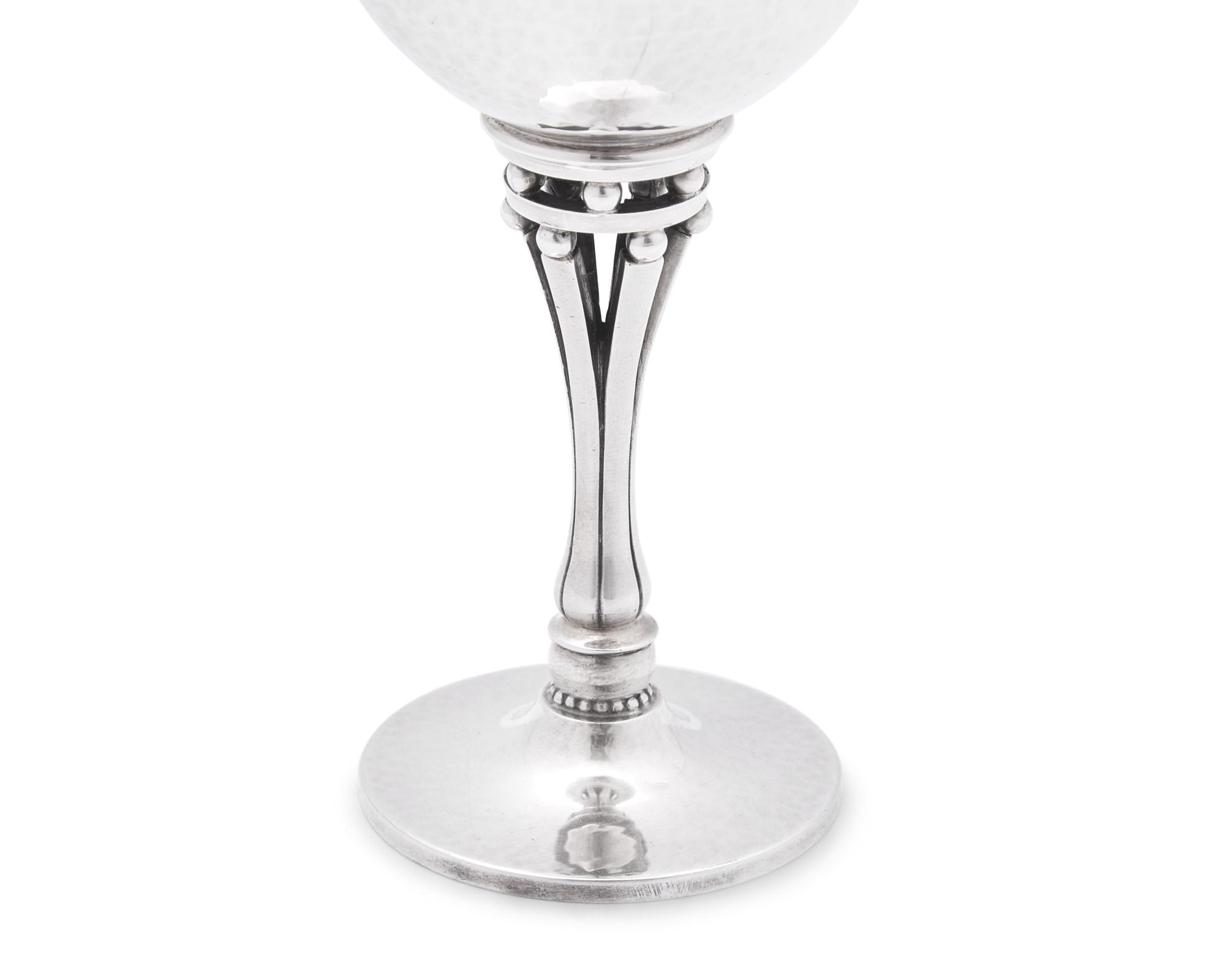 A Set of Twelve Harald Nielsen Designed Georg Jensen Silver Goblets